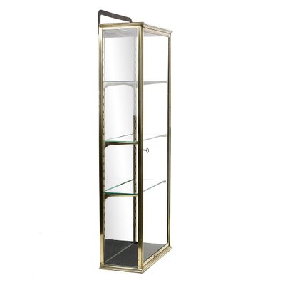 Vintage Wall Showcase in Brass-NQ-1798452