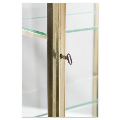 Vintage Wall Showcase in Brass-NQ-1798452