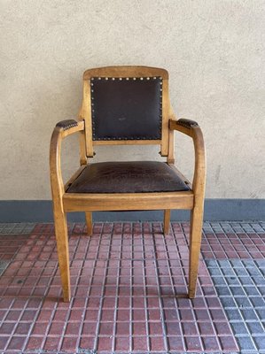 Vintage Walnut Barber's Chair, 1940s-YVY-1010019