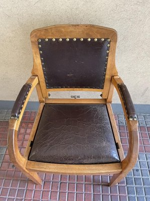 Vintage Walnut Barber's Chair, 1940s-YVY-1010019