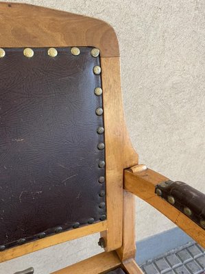 Vintage Walnut Barber's Chair, 1940s-YVY-1010019