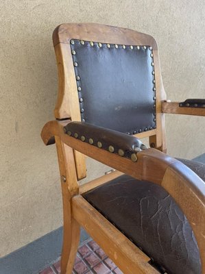 Vintage Walnut Barber's Chair, 1940s-YVY-1010019