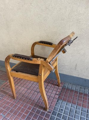 Vintage Walnut Barber's Chair, 1940s-YVY-1010019