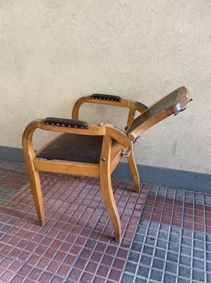 Vintage Walnut Barber's Chair, 1940s-YVY-1010019