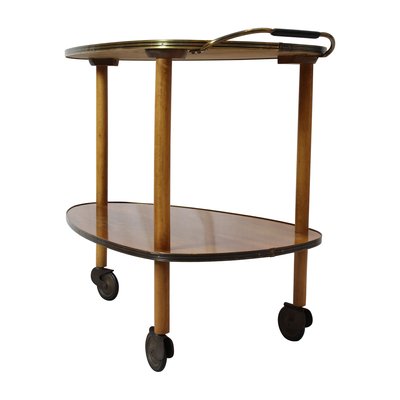 Vintage Walnut Serving Cart, 1950s-WFJ-859528