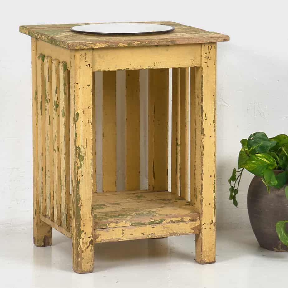 Vintage Washbasin with Wooden Stand, 1930