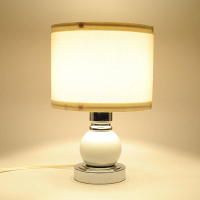 Vintage White and Chrome Table Lamp from Massive, 1970s-IXK-936314