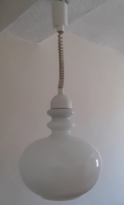 Vintage White and Opague Metal Painted Ceiling Lamp, 1970s-HOI-1364540