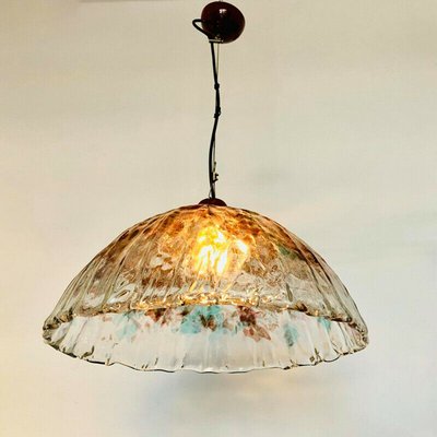 Vintage White and Red Murano Glass Ceiling Lamp, 1960s-ZLY-579291