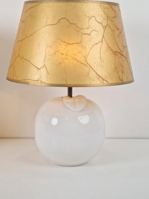 Vintage White Ceramic Apple Table Lamp, 1970s, Set of 2-AXJ-2020584