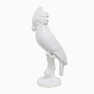 Vintage White Ceramic Parrot from Manises-UJE-665020