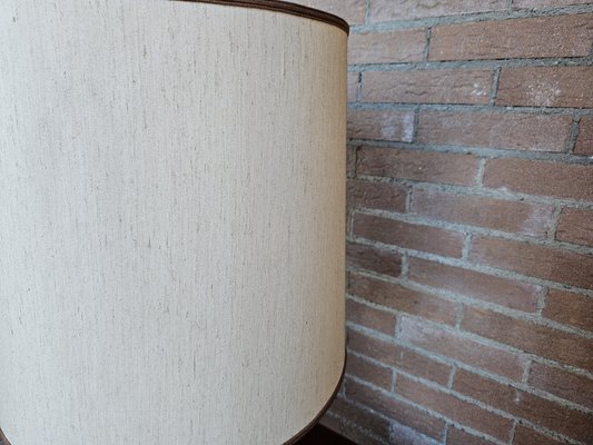 Vintage White Ceramic Table Lamp with Paramume, Italy, 1970s-ZUW-1799324