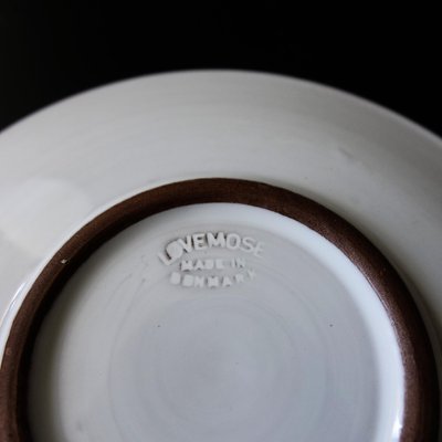 Vintage White Coffee Cup, Saucer and Plate from Lovemose, Denmark, Set of 3-JKV-2031834