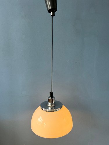 Vintage White Faro Acrylic Glass Pendant Lamp from Guzzini