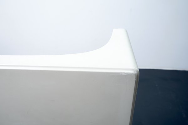 Vintage White Fiberglass Cubism Side Table, 1970s-CIP-1144112