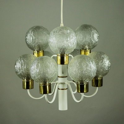 Vintage White Glass Ball Ceiling Lamp-FUP-705947