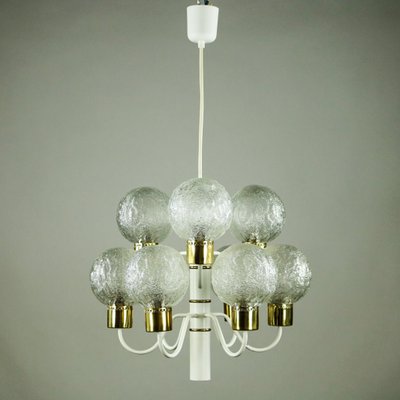 Vintage White Glass Ball Ceiling Lamp-FUP-705947