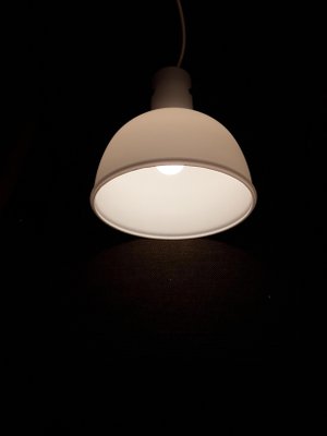 Vintage White Glass Model 4219 Ceiling Lamp from Limburg, 1970s-HOI-564520