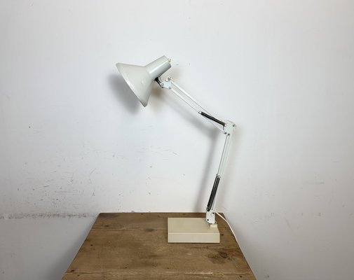 Vintage White Italian Architect Table Lamp, 1970s-CGF-2043858