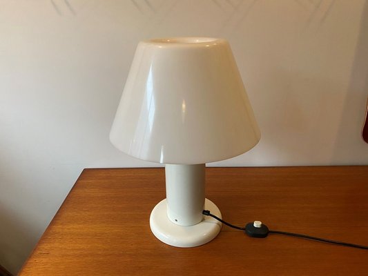 Vintage White Lacquered Metal Lamp from Guzzini, 1970s-ZYJ-971866