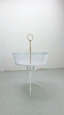 Vintage White Metal and Brass Planter, France, 1960s-DT-2026264