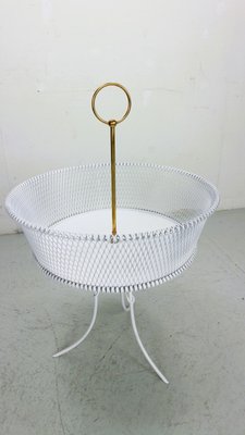 Vintage White Metal and Brass Planter, France, 1960s-DT-2026264