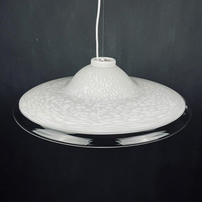 Vintage White Murano Glass Pendant Lamp, 1970s-WQC-872422