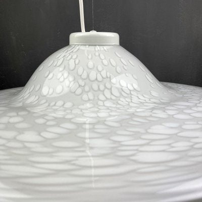 Vintage White Murano Glass Pendant Lamp, 1970s-WQC-872422