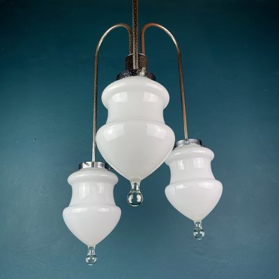 Vintage White Murano Glass Pendant Lamp, Italy, 1960s-WQC-1071227