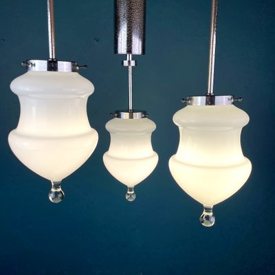 Vintage White Murano Glass Pendant Lamp, Italy, 1960s-WQC-1071227