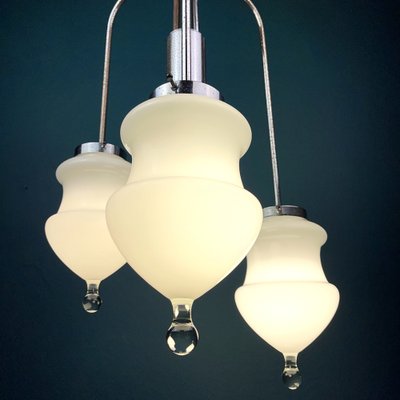 Vintage White Murano Glass Pendant Lamp, Italy, 1960s-WQC-1071227