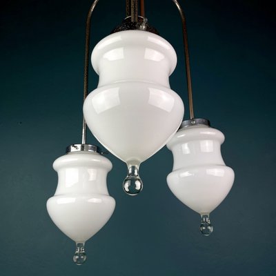 Vintage White Murano Glass Pendant Lamp, Italy, 1960s-WQC-1071227