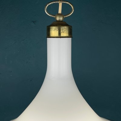 Vintage White Murano Glass Pendant Lamp, Italy, 1970s-WQC-1397208