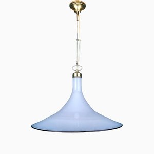 Vintage White Murano Glass Pendant Lamp, Italy, 1970s-WQC-1397208