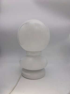 Vintage White Murano Glass Table Lamps, 1969, Set of 2-XQC-1435816