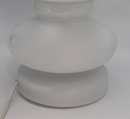 Vintage White Murano Glass Table Lamps, 1969, Set of 2-XQC-1435816