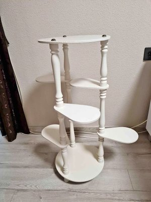 Vintage White Plant Stands, Hungary, 1960s-OXJ-1763659