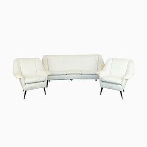 Vintage White Sofas by Ico Luisa Parisi, 1960s, Set of 3-ZLY-725961