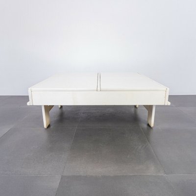 Vintage White Wood Coffee Table, 1970s-ZLY-880974