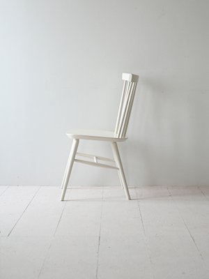 Vintage White Wooden Chair, 1960s-QWP-2042084