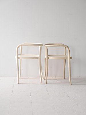 Vintage White Wooden Chairs, 1960s, Set of 2-QWP-2042056