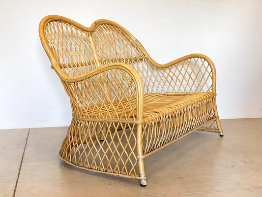 Vintage Wicker and Bamboo Sofa from Gervasoni 1980s-NPC-1317592