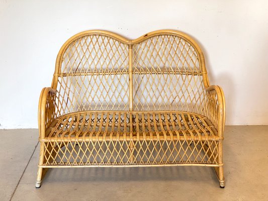 Vintage Wicker and Bamboo Sofa from Gervasoni 1980s-NPC-1317592