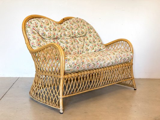 Vintage Wicker and Bamboo Sofa from Gervasoni 1980s-NPC-1317592