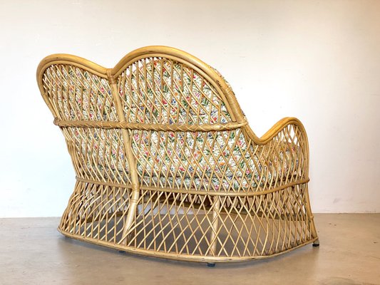 Vintage Wicker and Bamboo Sofa from Gervasoni 1980s-NPC-1317592