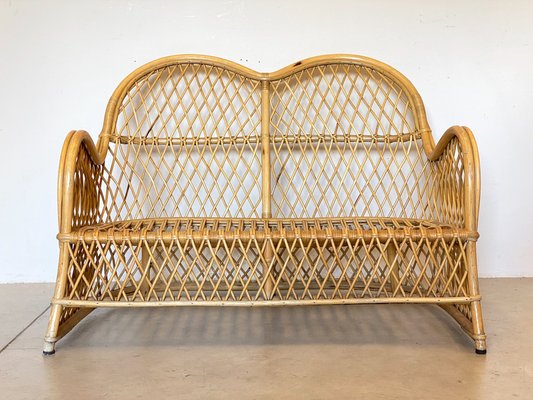 Vintage Wicker and Bamboo Sofa from Gervasoni 1980s-NPC-1317592