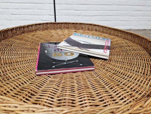 Vintage Wicker Basket Coffee Table, 1970s-ZTS-2017404