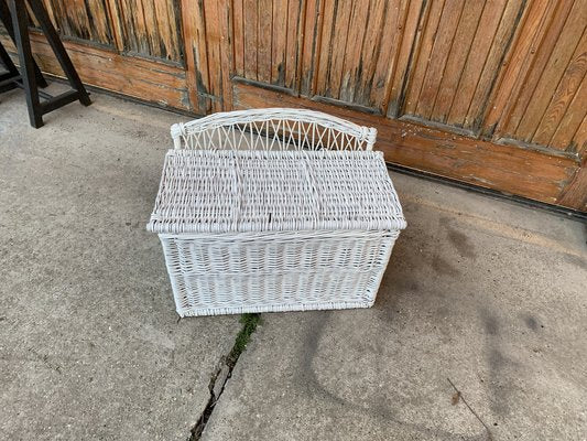 Vintage Wicker Chest in White-OXJ-1723331