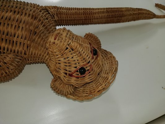 Vintage Wicker Hanging Monkey, 1960s-HNE-1353282