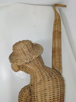 Vintage Wicker Hanging Monkey, 1960s-HNE-1353282